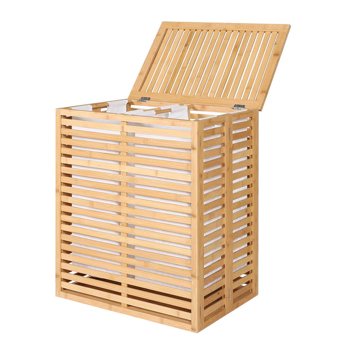 VEIKOUS Foldable Bamboo Hamper