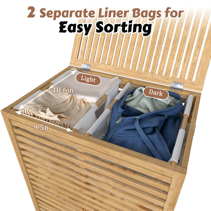 Bamboo clothes hamper