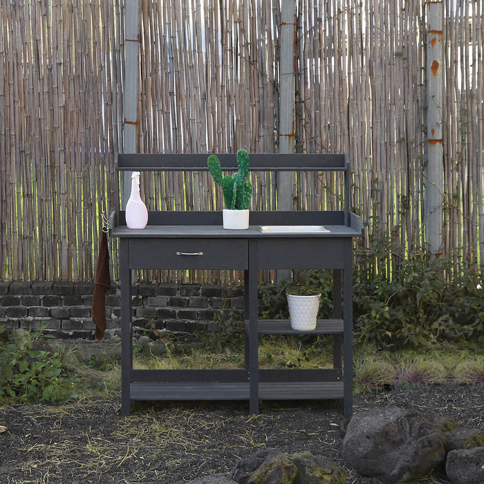 potting bench with storage