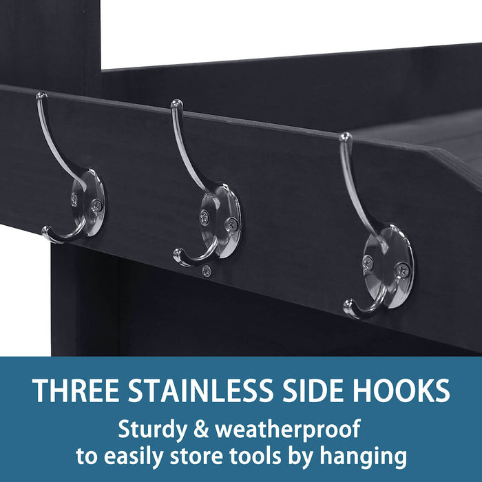 potters bench with side hooks