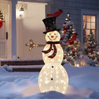 Lighted wire frame snowman