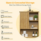 Bathroom cabinet with open shelf