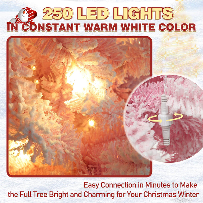 pink flocked xmas tree
