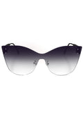 TopFoxx Venice 2 Sunglasses in black fade with frameless lens and black stems on festival sunglasses — front view