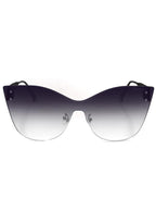 TopFoxx Venice 2 Sunglasses in black fade with frameless lens and black stems on festival sunglasses — front view
