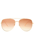 Dime Optics Venice Sunglasses in gold sienna with oversized aviator frame and gold mirrored lens on rave sunglasses — front view