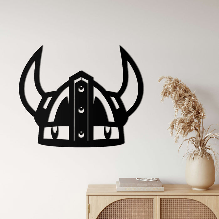 Viking Warrior Helmet Metal Wall Art - Decor available at Dekadron for $69.90