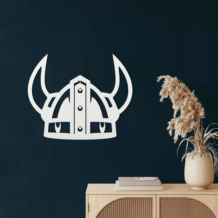 Viking Warrior Helmet Metal Wall Art - Decor available at Dekadron for $74.90