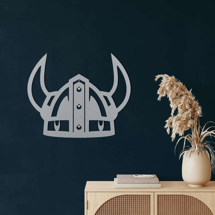 Viking Warrior Helmet Metal Wall Art - Decor available at Dekadron for $74.90