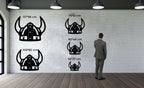Viking Warrior Helmet Metal Wall Art - Decor available at Dekadron for $69.90