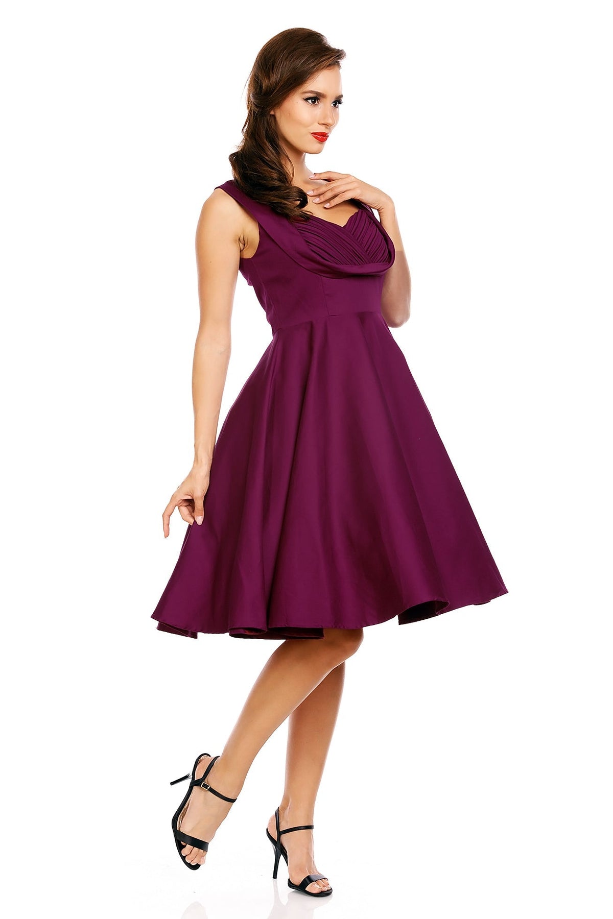 Grace Vintage Style Jive Dress in All Purple