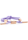 Rastaclat Violet II Women's Knotaclat Bracelet in lavender rose gold with nautical knot design and rose gold hardware on festival bracelet — front view