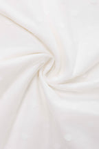 Dorothea White Polka Dot Mesh Halter Dress