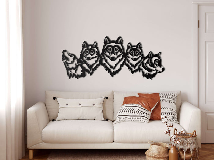 Wolf Pack Metal Wall Art - Decor available at Dekadron for $59.90