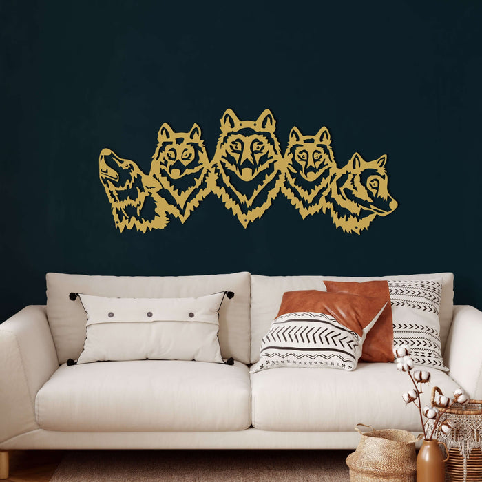 Wolf Pack Metal Wall Art - Decor available at Dekadron for $64.90