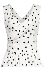 May Crossover Bust White Polka Dot Swing Dress