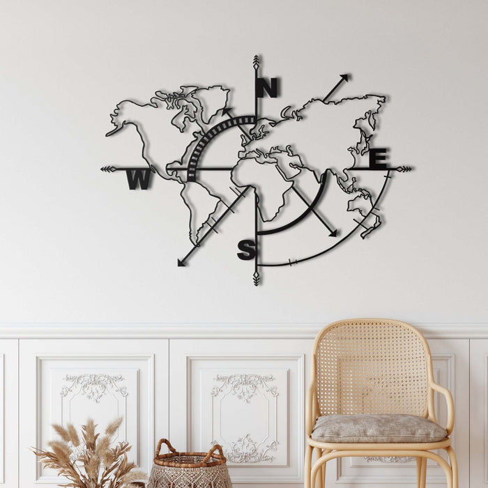 World Map Empty Metal Wall Art - Decor available at Dekadron for $119.90