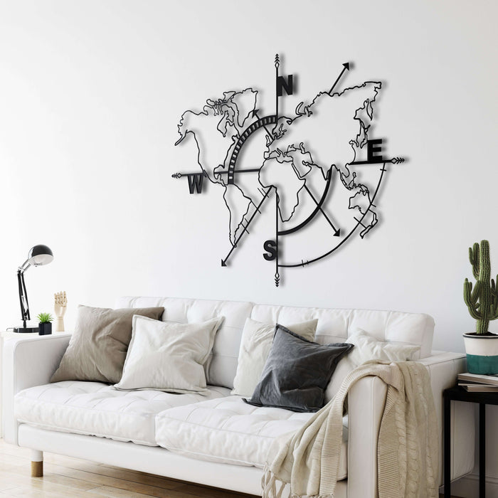 World Map Empty Metal Wall Art - Decor available at Dekadron for $159.90