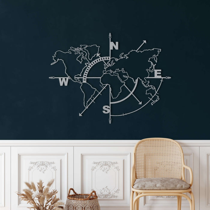 World Map Empty Metal Wall Art - Decor available at Dekadron for $129.90