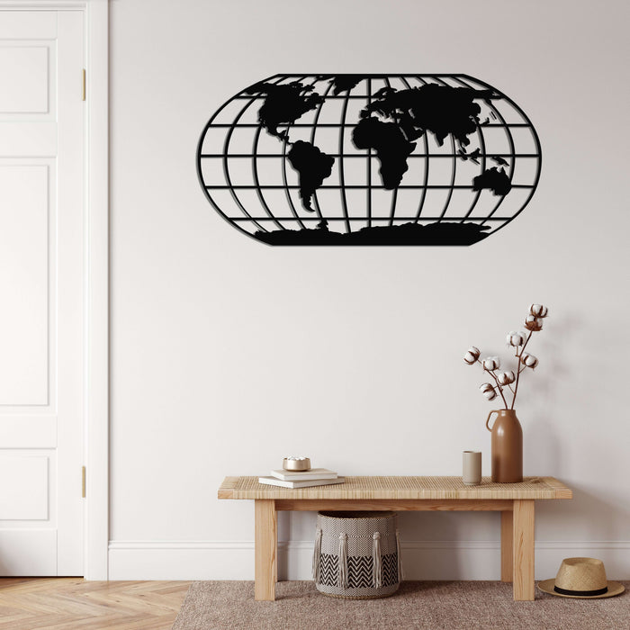 World Map Metal Wall Art - Decor available at Dekadron for $79.90