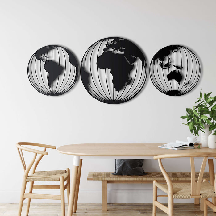 World Map Metal Wall Art - Decor available at Dekadron for $149.90