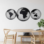World Map Metal Wall Art - Decor available at Dekadron for $149.90