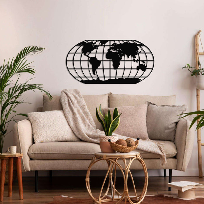 World Map Metal Wall Art - Decor available at Dekadron for $79.90