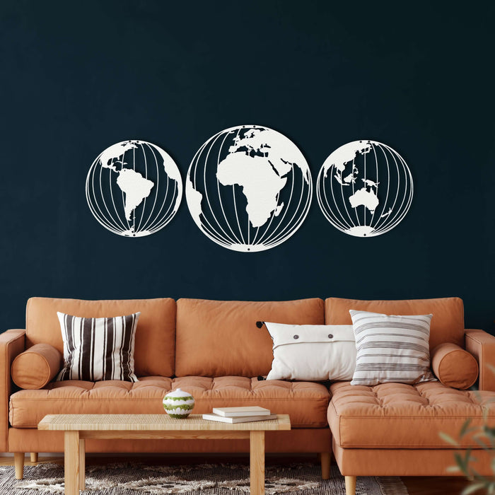 World Map Metal Wall Art - Decor available at Dekadron for $159.90