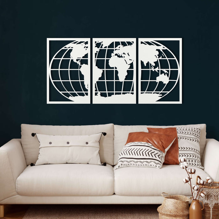 World Map Metal Wall Art - Decor available at Dekadron for $84.90