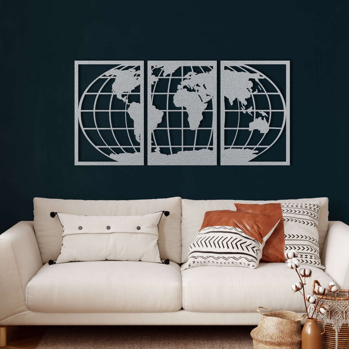 World Map Metal Wall Art - Decor available at Dekadron for $84.90