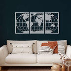 World Map Metal Wall Art - Decor available at Dekadron for $84.90