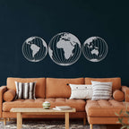 World Map Metal Wall Art - Decor available at Dekadron for $159.90