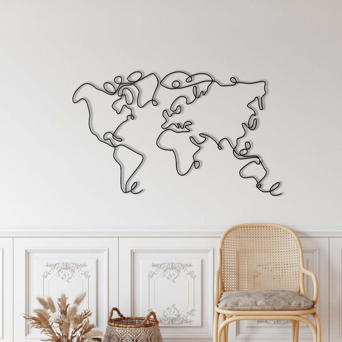 World Map Metal Wall Art - Decor available at Dekadron for $99.90