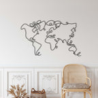 World Map Metal Wall Art - Decor available at Dekadron for $99.90