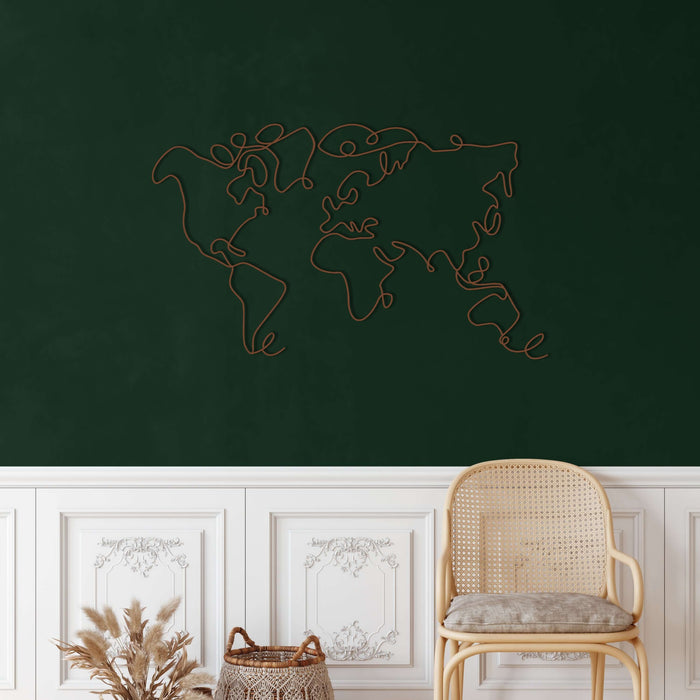 World Map Metal Wall Art - Decor available at Dekadron for $109.90
