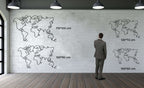 World Map Metal Wall Art - Decor available at Dekadron for $99.90