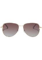 Dime Optics X Les Do Makeup After Party Polarized Sunglasses in gold brown gradient with sophisticated frame on rave festival sunglasses — front view