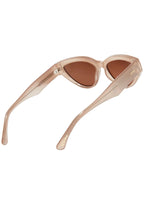 Dime Optics X Les Do Makeup Last Call Polarized Sunglasses in milky nude brown gold flash — side view