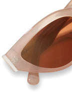 Dime Optics X Les Do Makeup Last Call Polarized Sunglasses in milky nude brown gold flash — flat front view