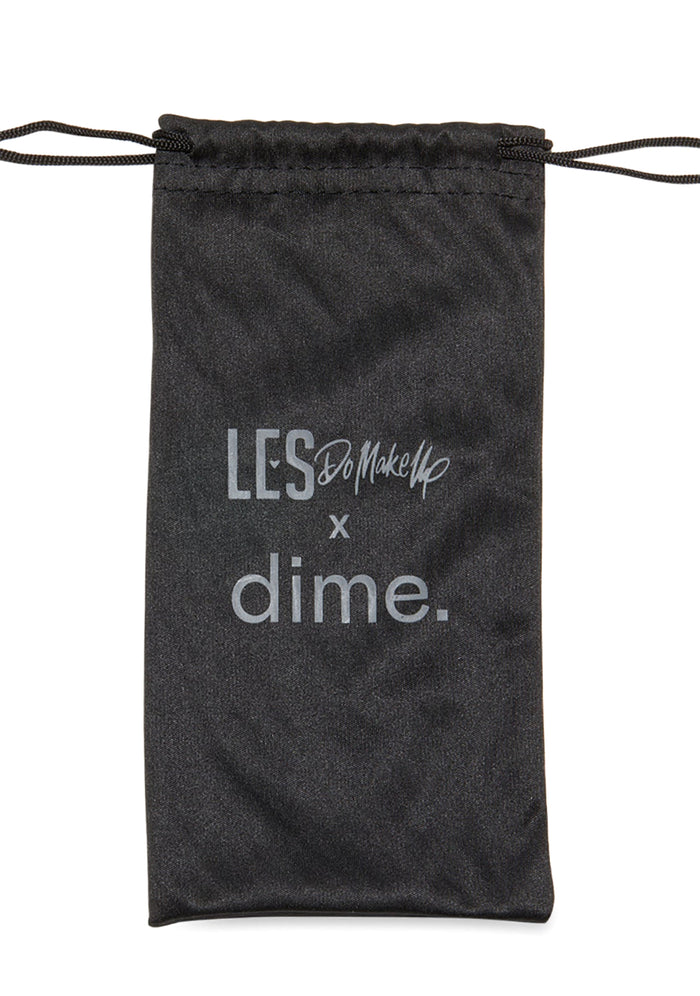 Dime Optics X Les Do Makeup Last Call Polarized Sunglasses in milky nude brown gold flash — detail view