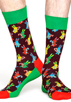 Happy Socks X Macaulay Culkin Christmas Polka Rabbit Sock in multicolor — flat lay view
