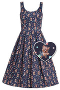 Amanda Yorkie Box Pleated Dress In Purple